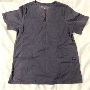 Tafford Stretch Dark Gray Scrub Top SM